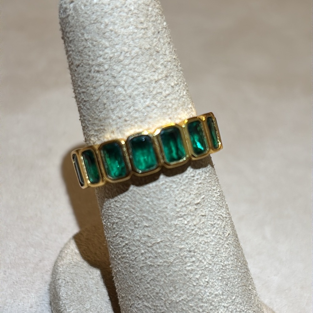 Green emerald color ring